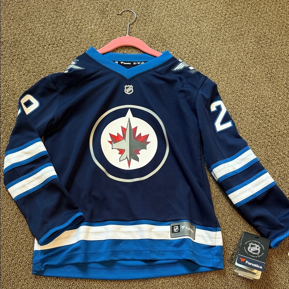 Fanatics Navy and White Winnipeg Jets Laine Jersey